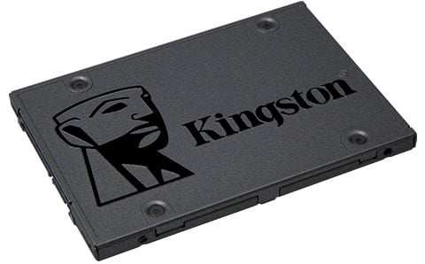  A Kingston Q500 SSD facing upward  